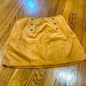 NWT camel-colored corduroy skirt with side zipper
